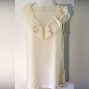 Chic Cream Ruffled Tank Top